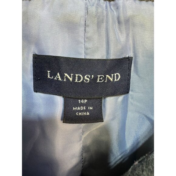 Lands End Womens Wool Blend Coat 14P Gray Long Sleeve Button-Up Outerwear - Picture 2 of 13